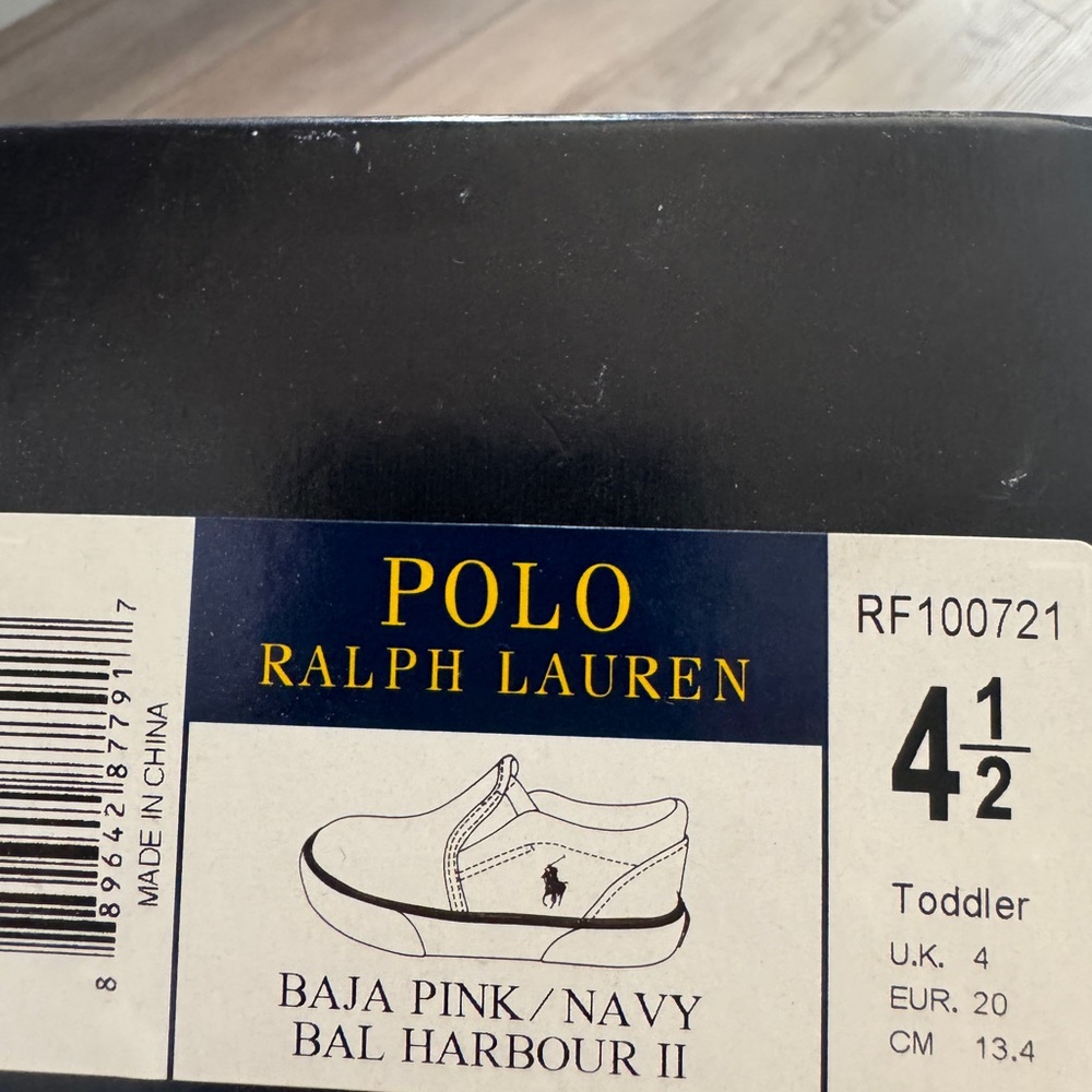 Polo Ralph Lauren Baja Pink & Navy Baby Shoes